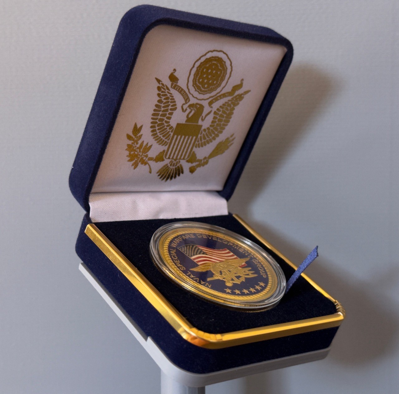 U.S. Naval Special Warfare Development Group Challenge Coin in Velvet Case