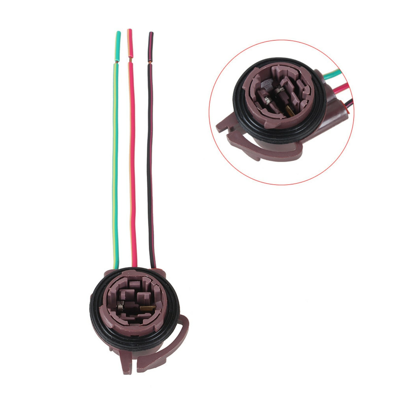 Universal Pigtail Wire Female Socket 3157 U Two Harness Back Up Reverse Lamp OE