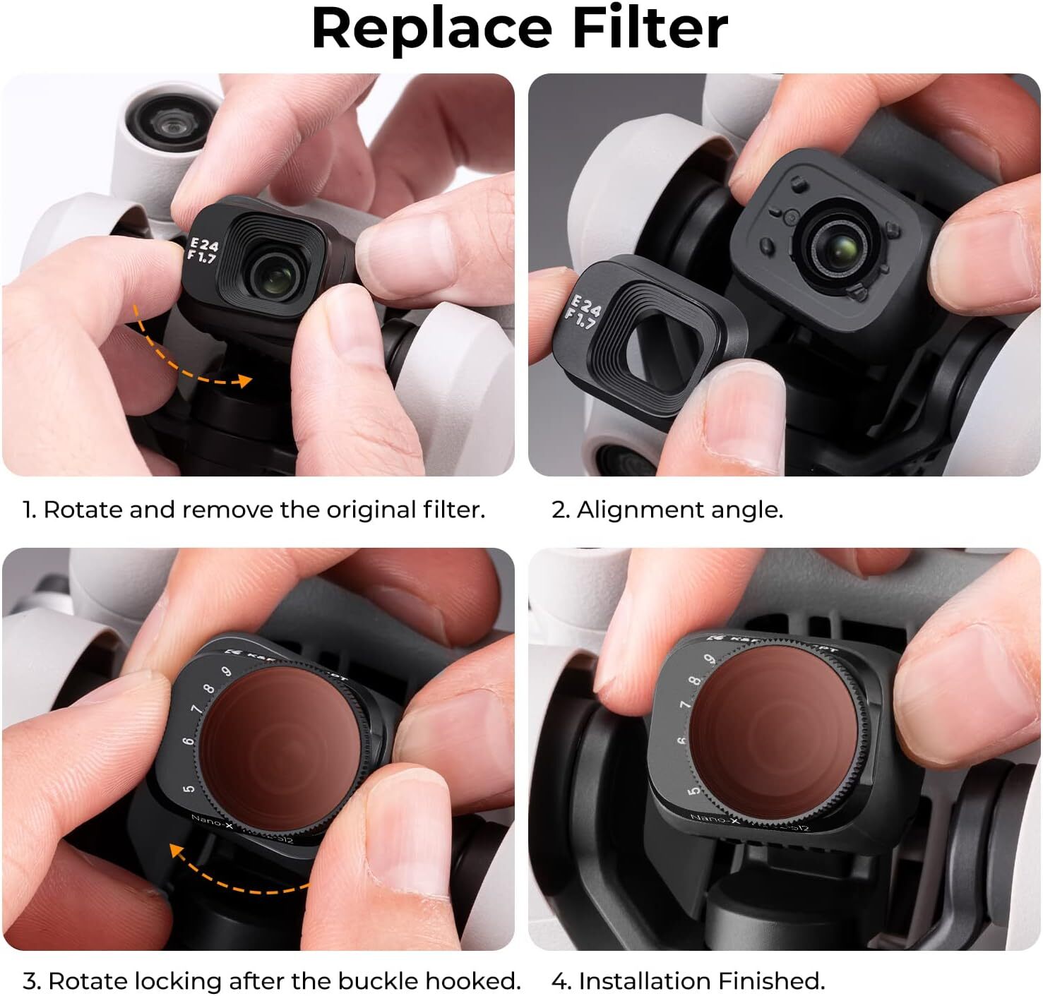 K&F Concept Mini 3/Mini 3 Pro Circular Polarizers Filter Compatible with DJI