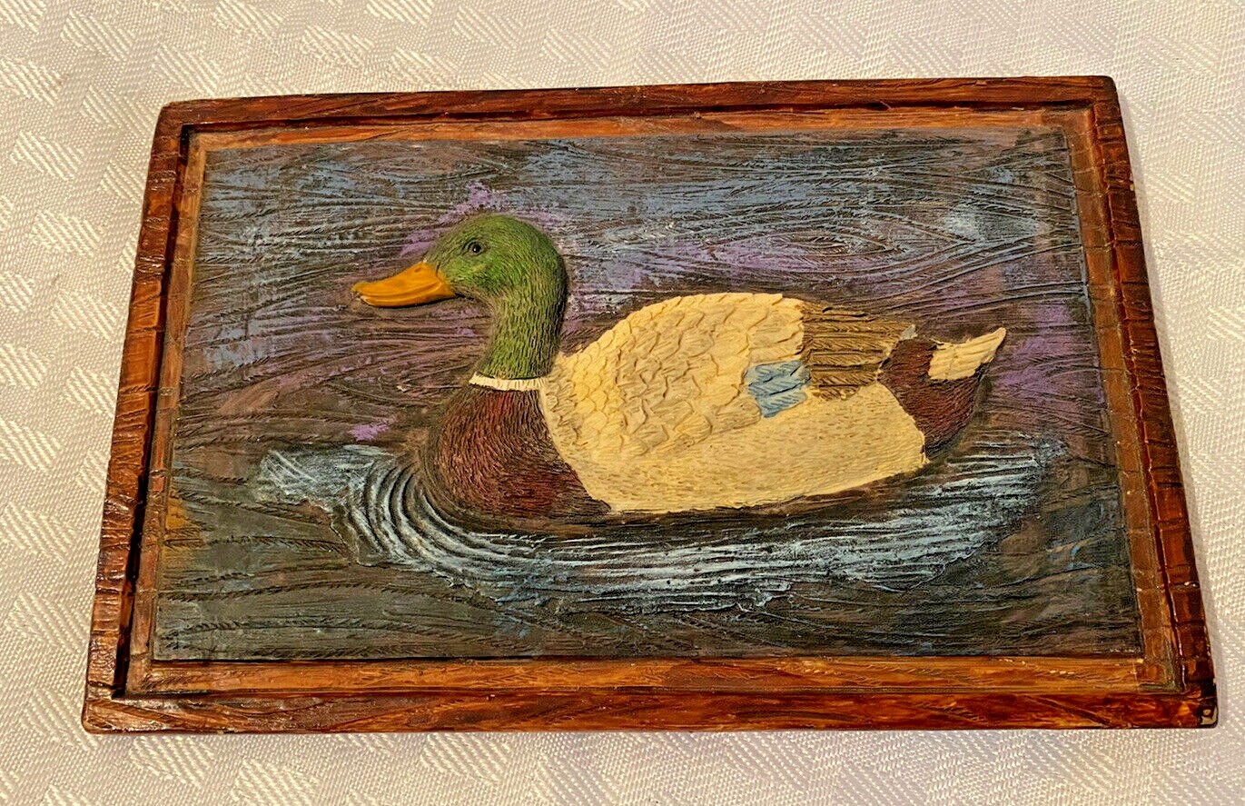 HANDPAINTED Duck Outdoor Scene Lidded Stone Box 6 x 4 x 2 in