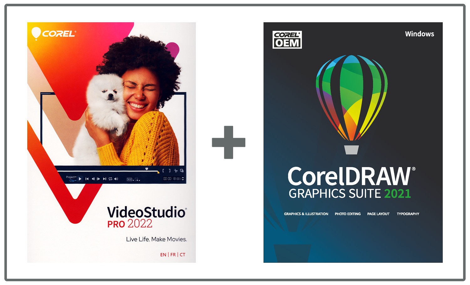 Video Studio Pro 2022 and CorelDraw Graphics Suite 2021 Bundle - Boxed Versions