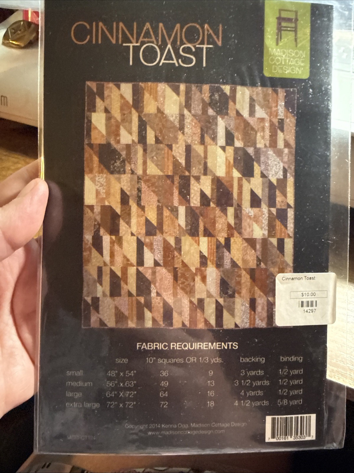 Cinnamon Toast Madison Cottage Design Quilt Pattern 4 Sizes Small - XL