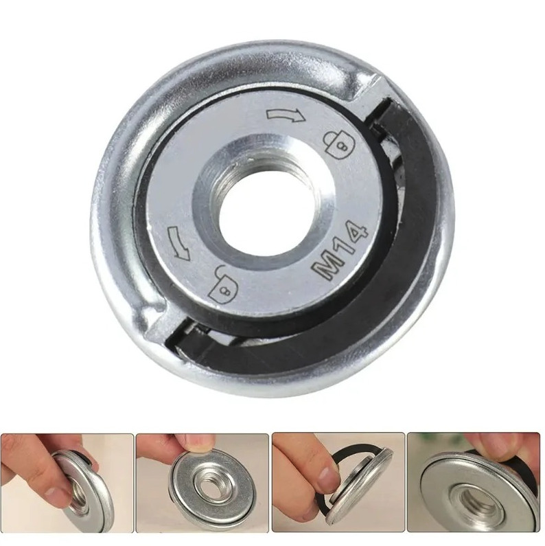 M14 Quick Release Self-Locking Flange Nut Press Plate Grinder Clamping Tool