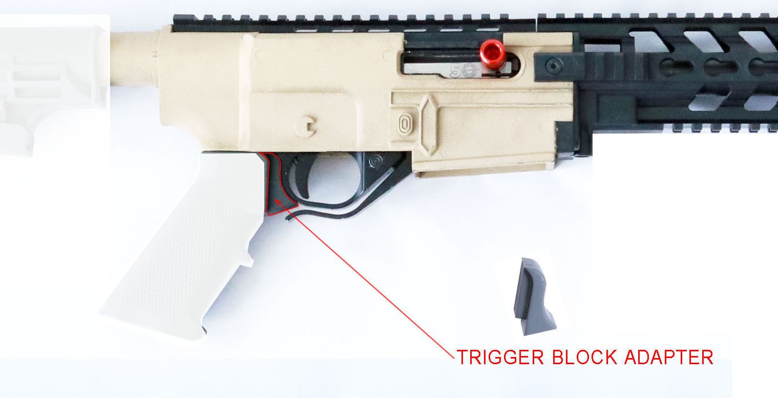 Trigger Block Adapter Grip-to-Trigger Gap Filler for Gungner Chassis