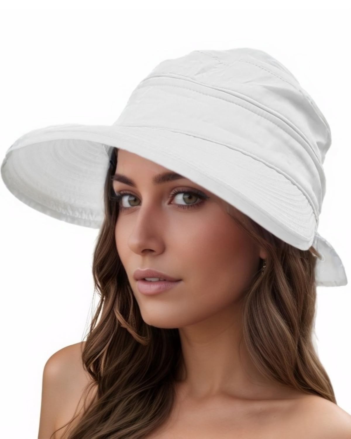 2-in-1 Womens Sun Visor Hat Zipper Off Ponytail Friendly UV Protection