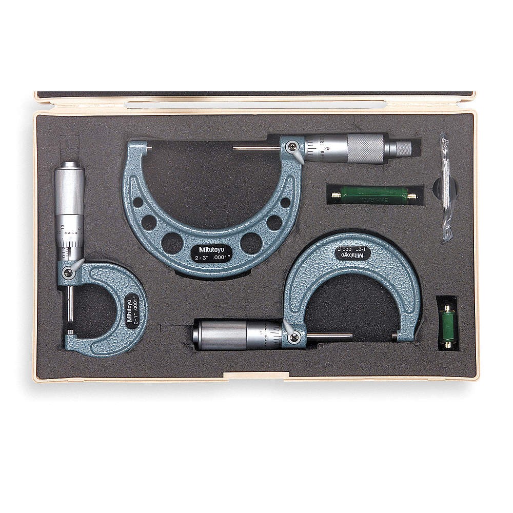 MITUTOYO 103-922 Micrometer Set,0-3 In 5C673