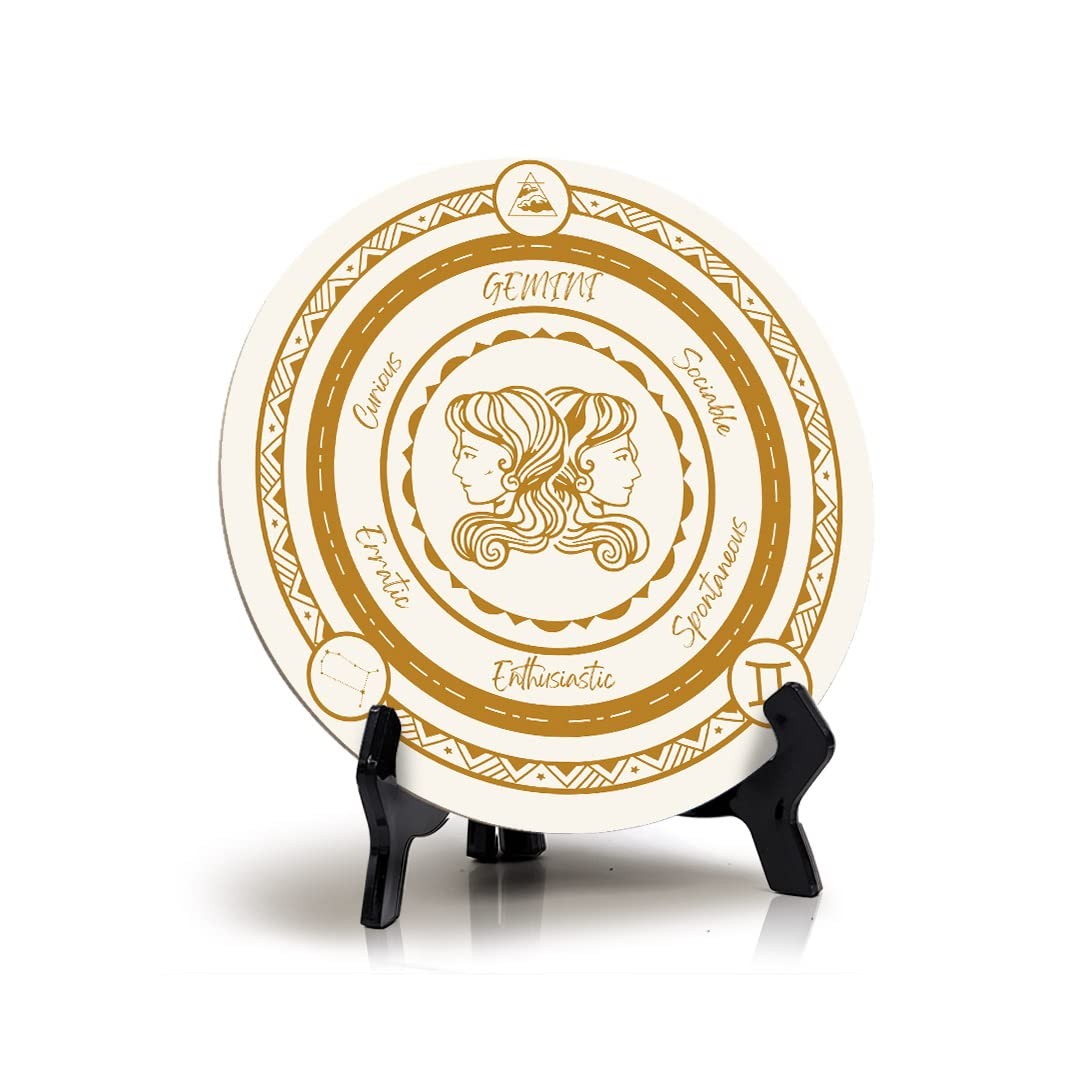 Gemini Zodiac Circle Table Sign (5x5")