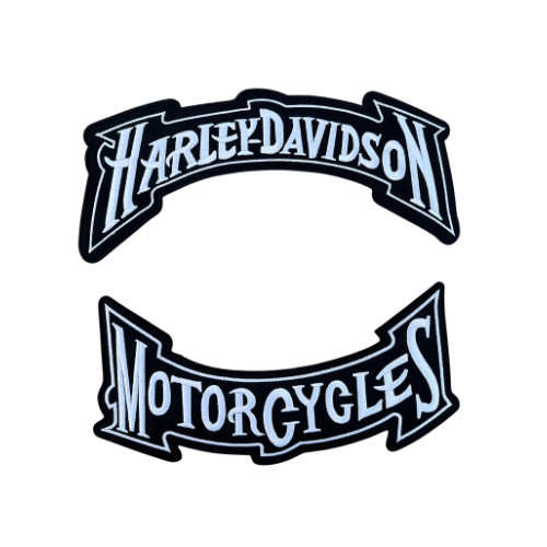 Harley-Davidson Motorcycle 12" Rocker Patch Set Embroidered Sew-On / Iron-On