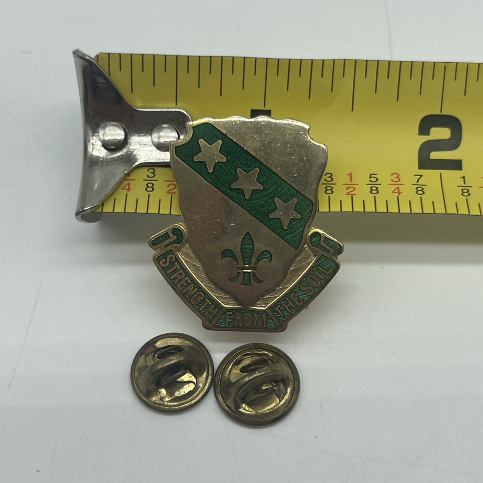 U.S. Military 1050th Transportation Battalion Pin DUI DI STRENGTH FROM THE SOIL