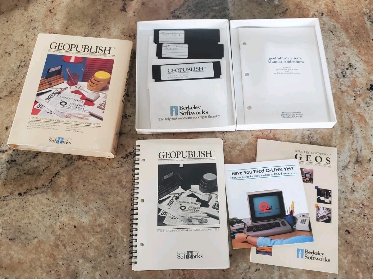 GEOS Operating System and Geopublish Software for Commodore 64, 64c, 128