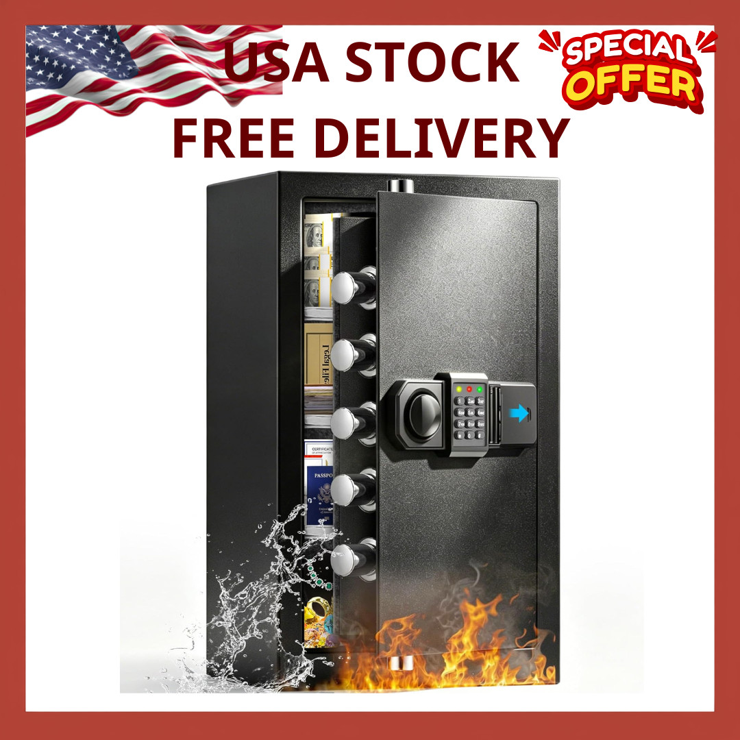 Large Fireproof Waterproof Safe | 6.5 Cuft, 1800°F Protection, Anti-Theft Alarm