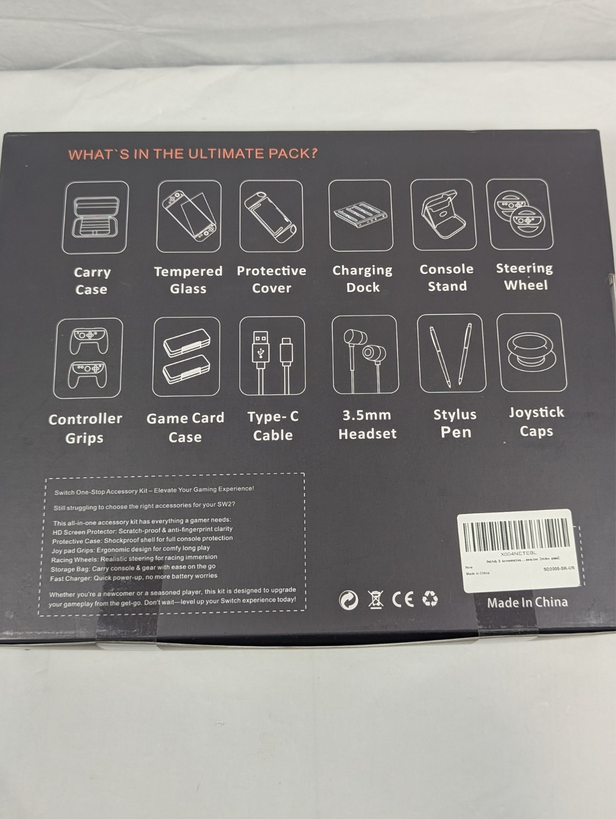 AXYBCOOL SD3000 Switch 2 Accessories Bundle 17-in-1 Carrying Case Kit
