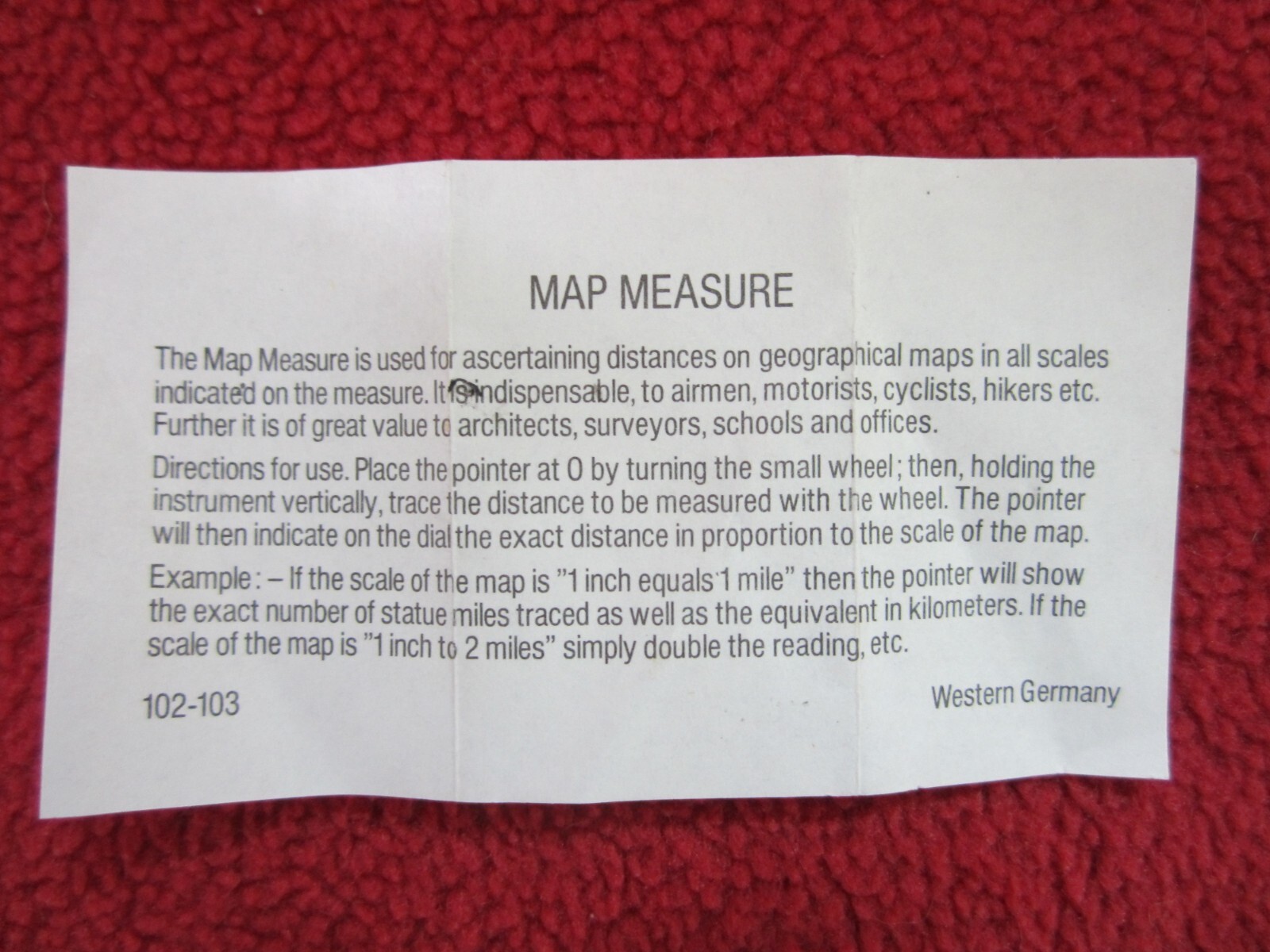 Vintage Map Measurer & Compass German Made