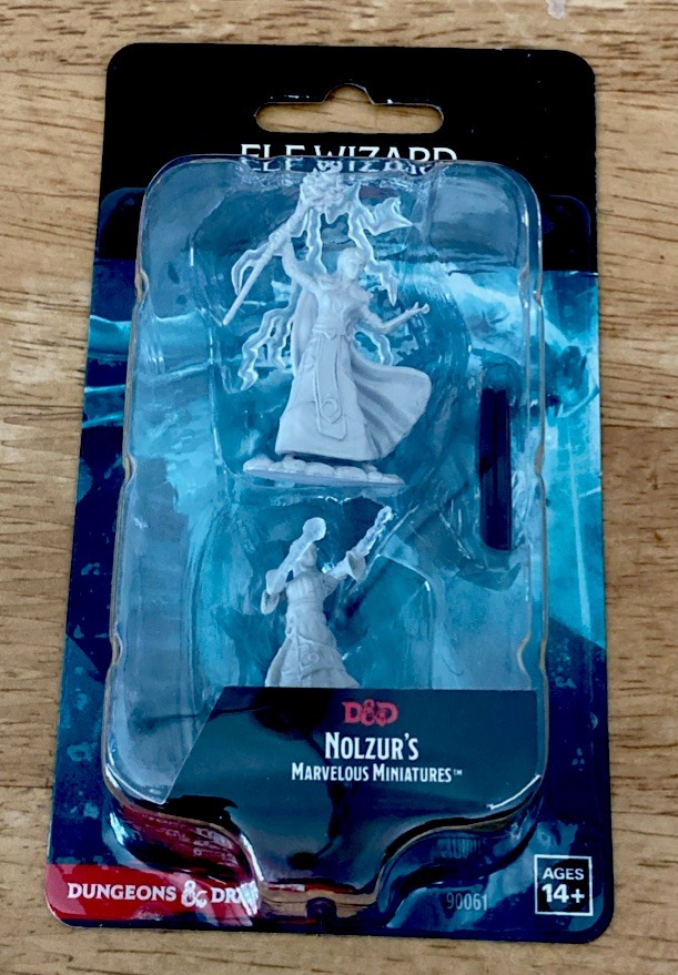 Elf Wizard Wizkids D&D Nolzur’s Marvelous Miniatures Primed Unpainted Brand New!