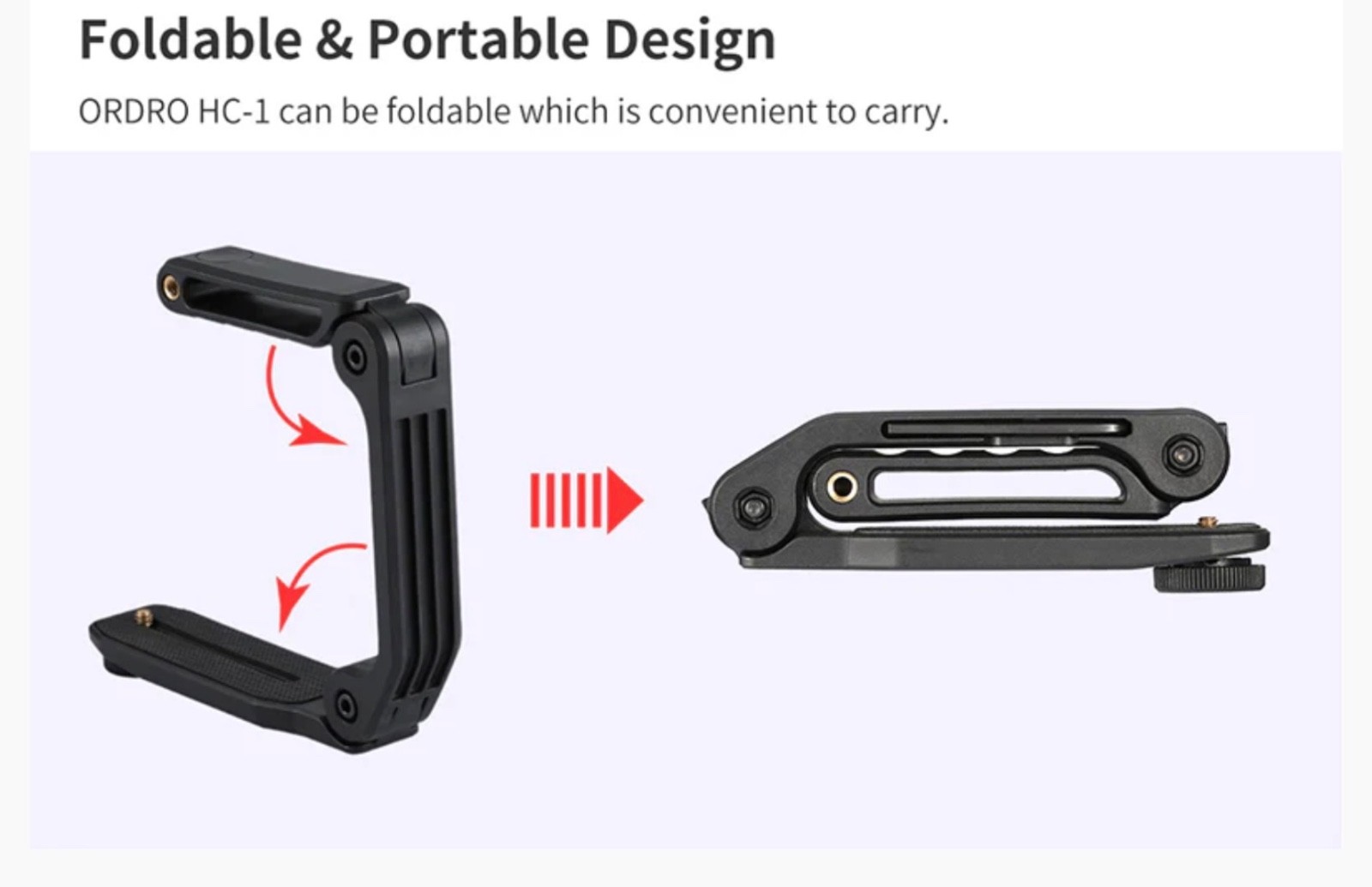 Ordro HC-1 Foldable Handheld Camera Stabilizer Holder for Smooth Shots