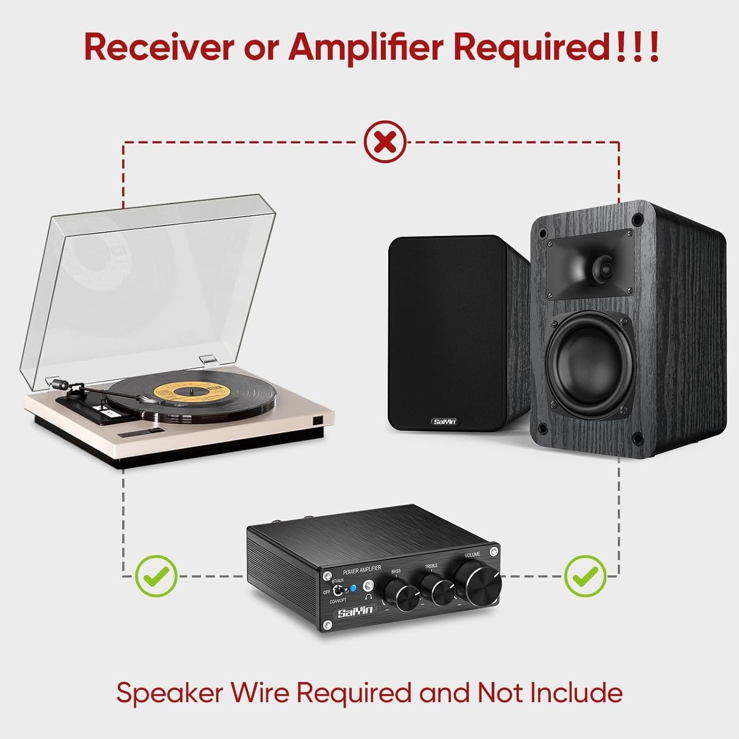 Passive Bookshelf Speakers, 2-Way 3.5" Woofer Black