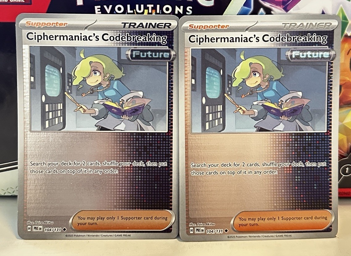 (Set Of 2) Pokemon Mega Evolution Reverse Holo Ciphermaniac's Codebreaking #104