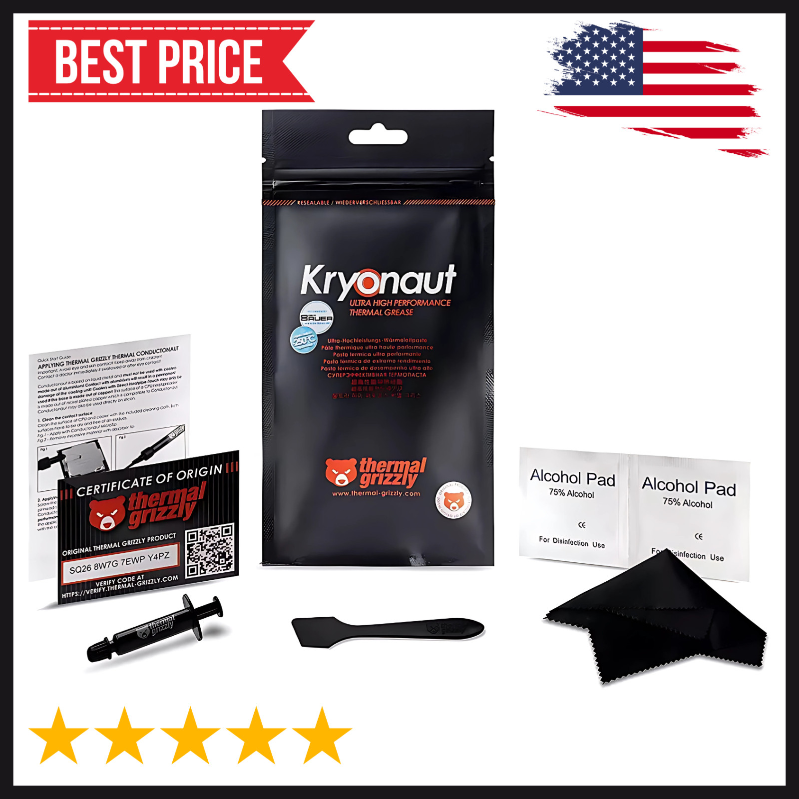 Thermal Grizzly Kryonaut theHigh Performance Thermal Paste Cooling All Processor
