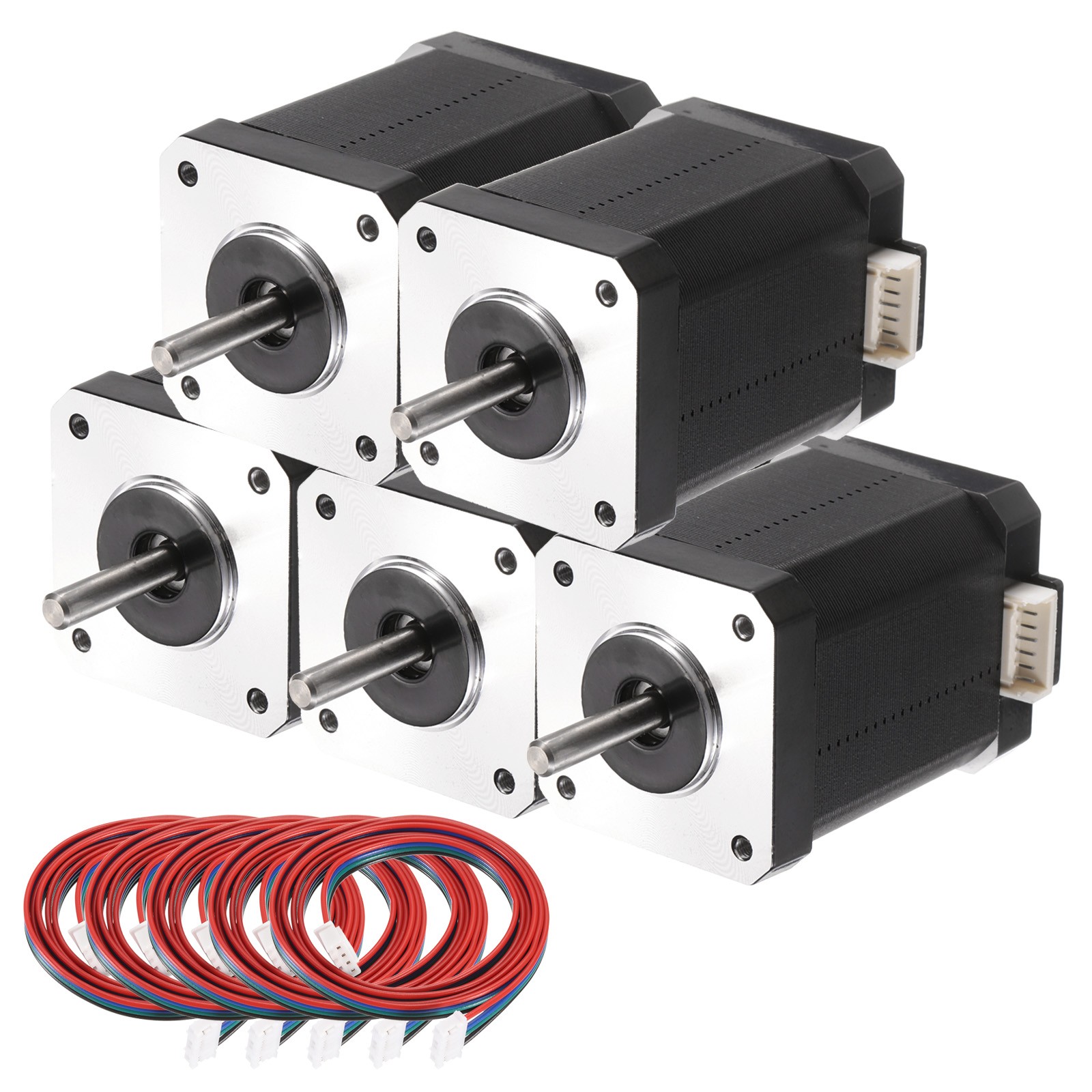 5 Pcs Stepper Motor 42x42x60MM Bipolar 1.7A/4.2V 0.7N.M Motor 1.8 Degree