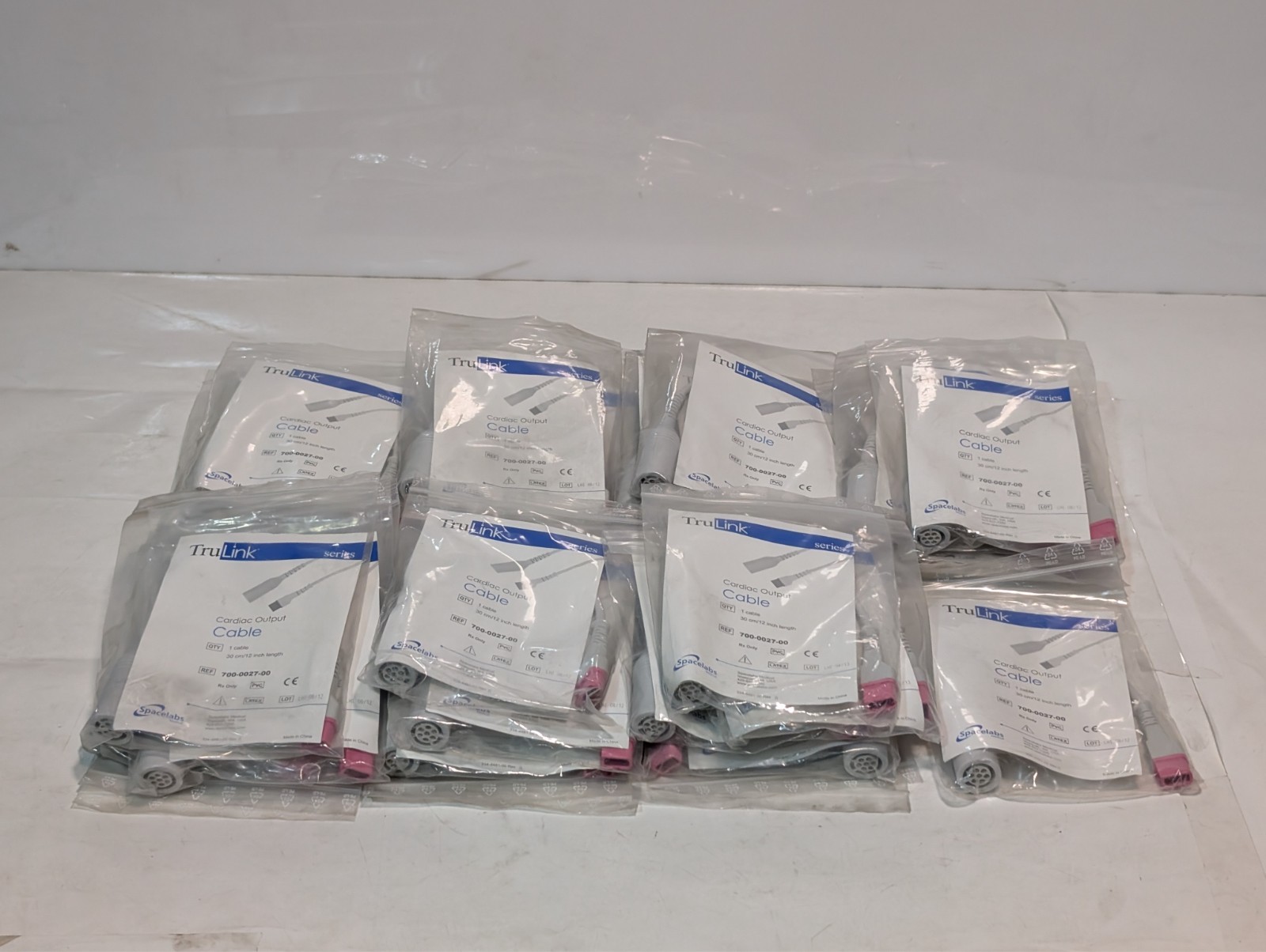 Lot of 3 Spacelabs TruLink 700-0027-00 Cardiac Output Cables, 30cm/12in