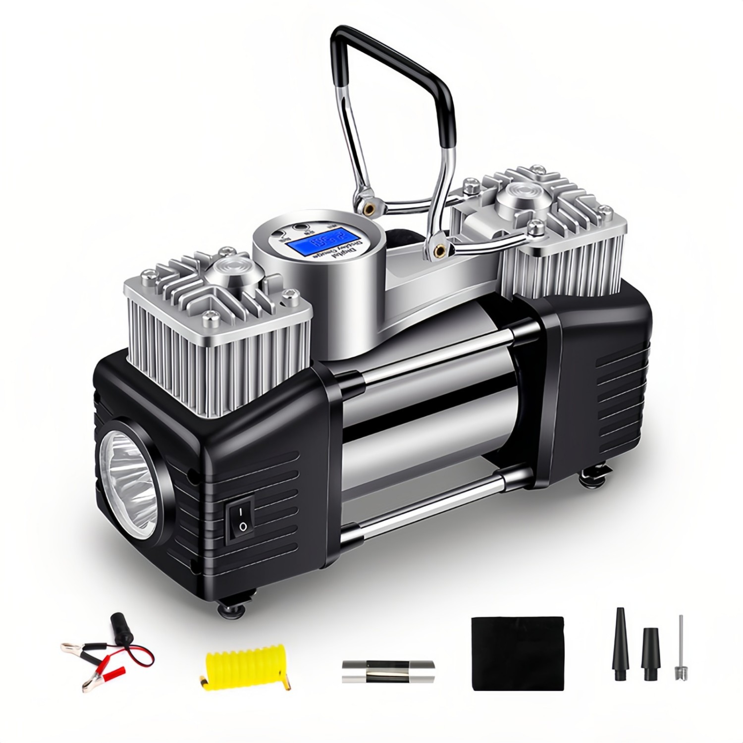 Electric 12V Auto Pump Air Compressor Car Tire Inflator Heavy Duty Portable