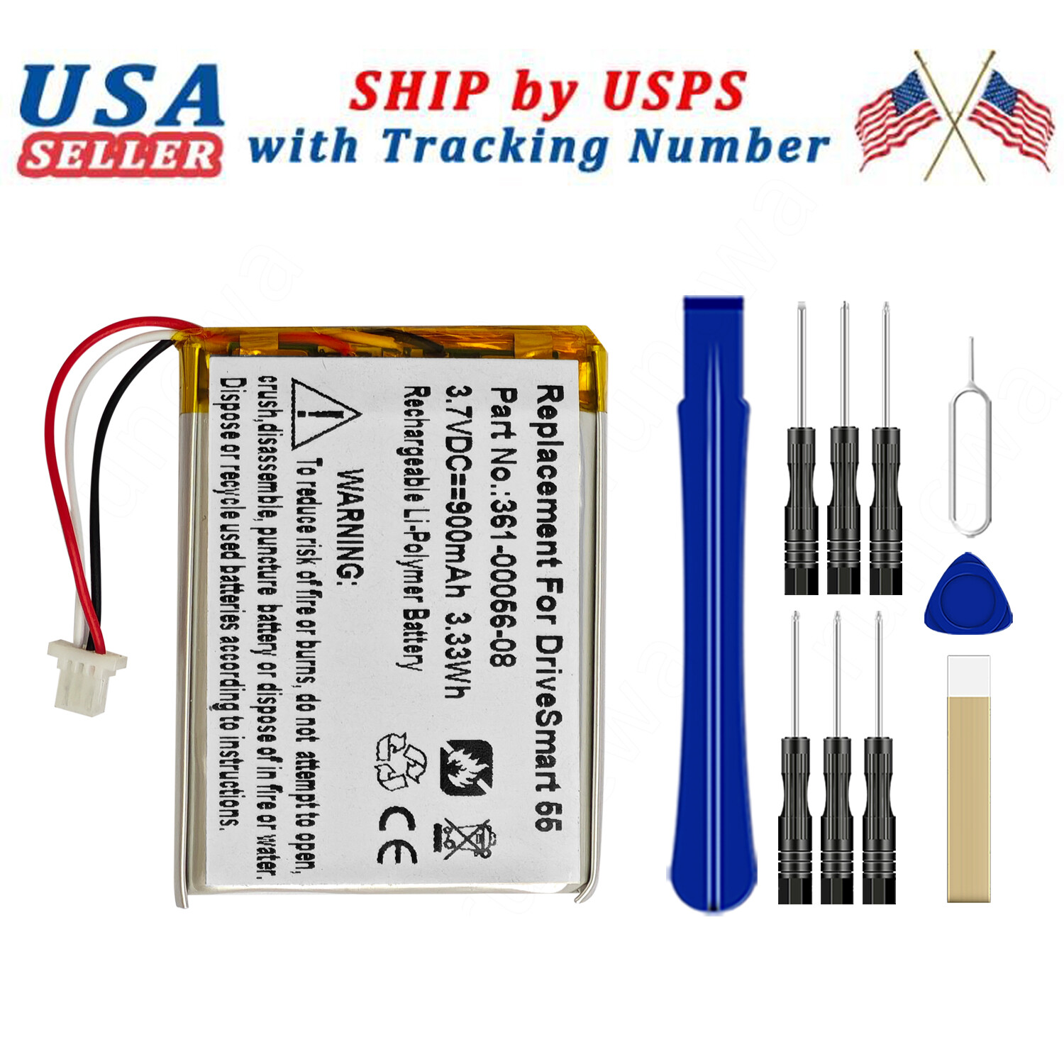New Battery 361-00056-08 For Garmin Nuvi 2689LMT GPS+Tools