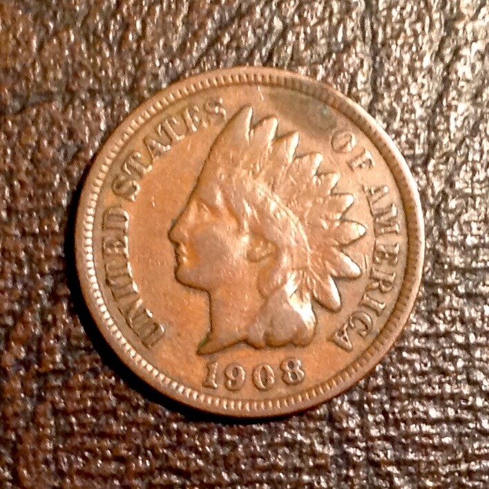 1908 Indian Head Cent   - FREE SHIPPING cd -