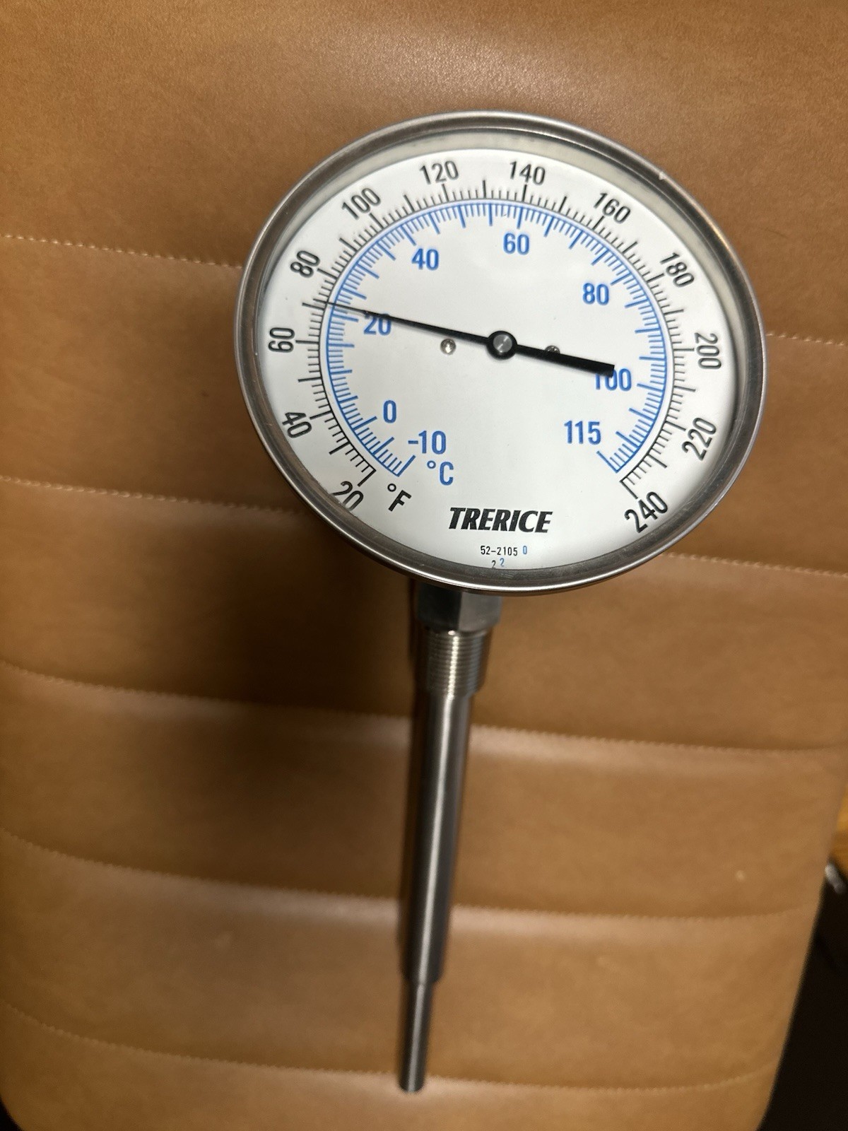 Trerice Adjustable Angle Bimetal Thermometer 20 to 240 • 52- 2015 •y61443•316ss