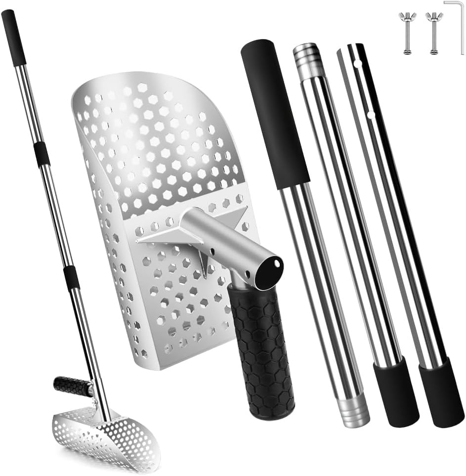 Sand Scoop for Metal Detecting,Heavy Duty Stainless Steel Metal Detector Scoop w