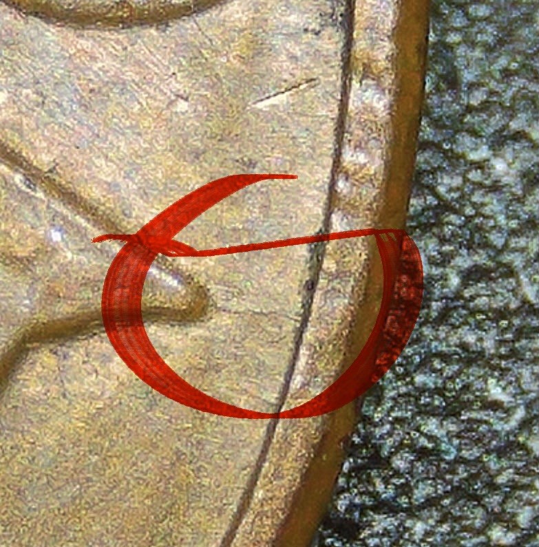 1985 P Lincoln Cent Cracked Die On The Reverse.