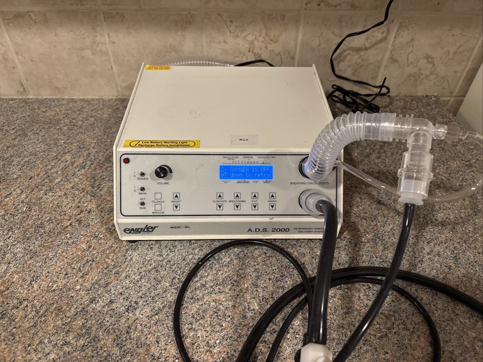 Engler ADS 2000 Anesthesia Delivery System / Please Read Description