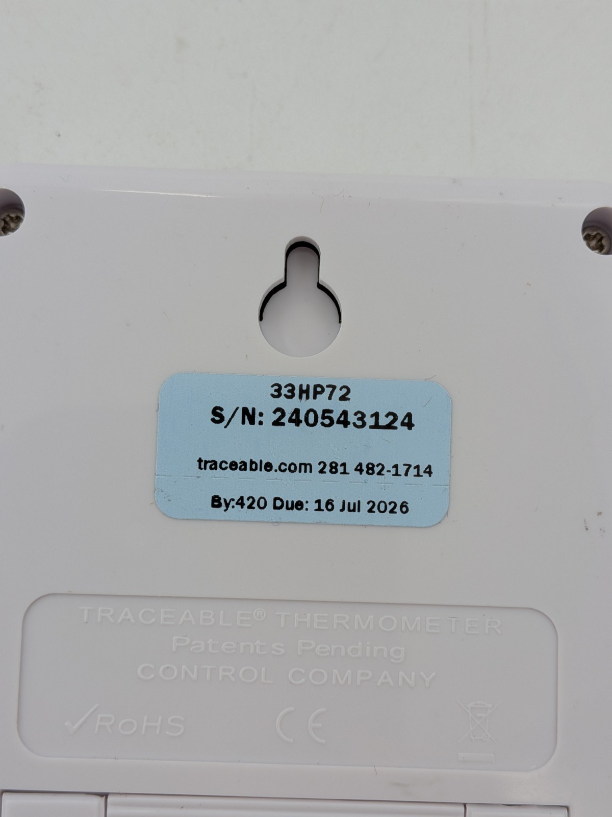 Control Co Traceable Memory-Loc 2 Channel Datalogging Thermometer - 6441 33HP72