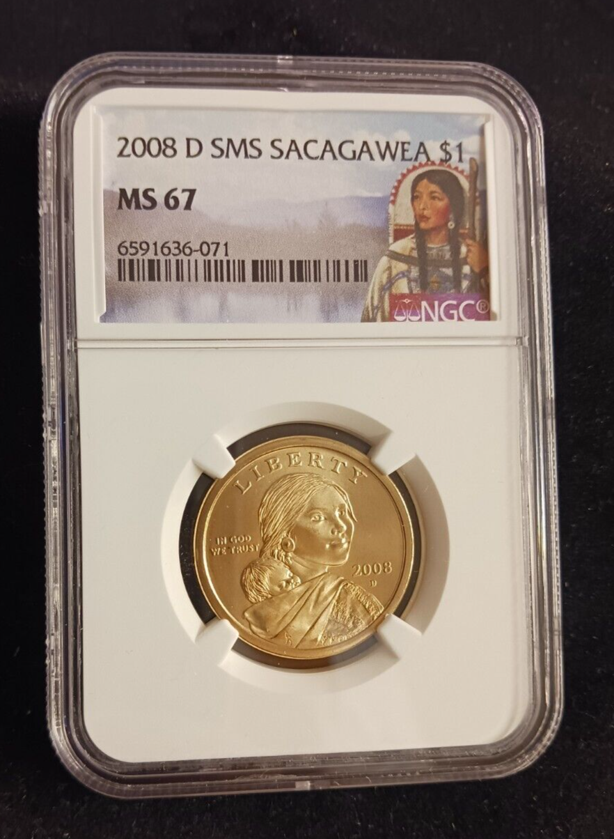 2008(D) SMS NGC MS 67 Sacagawea Dollar Coin
