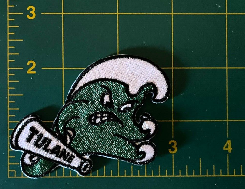 tulane patch TULANE GREEN WAVE Tulane patch 3" wide iron or sew on tulane patch