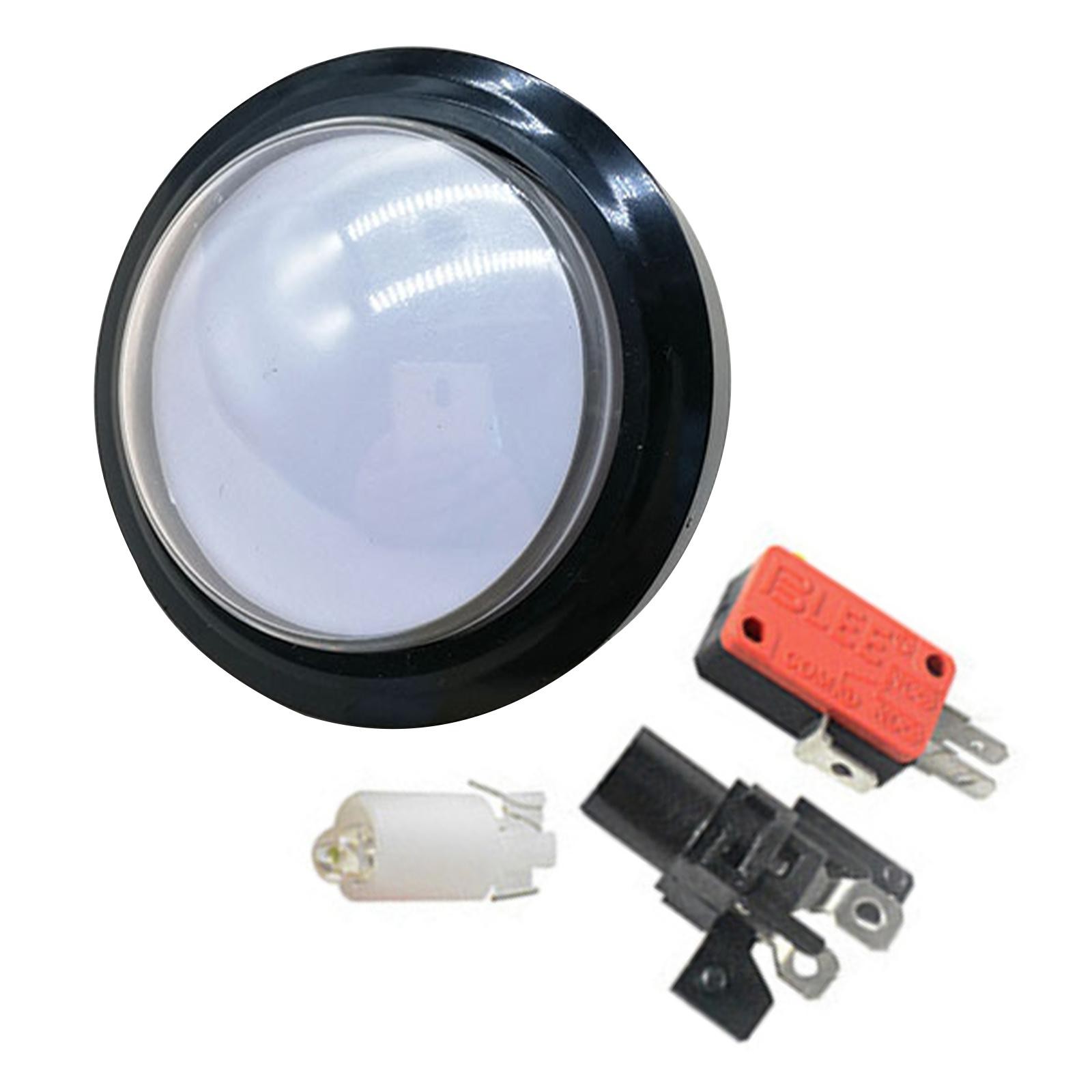 60mm White Arcade Round Push Button Illumilated 12V LED Light w/ Microswitch jj