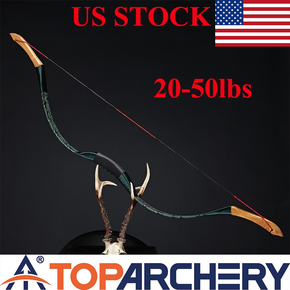 Archery Traditional Recurve Bow 20-50lb Longbow Handmade Hunting Shooting Target