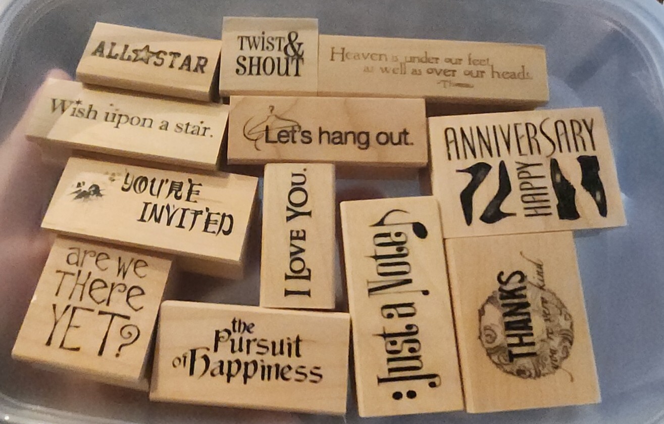 Lot Wood Craft Ink Stamps Club Scrap all new  never used 12 pieces new old stock