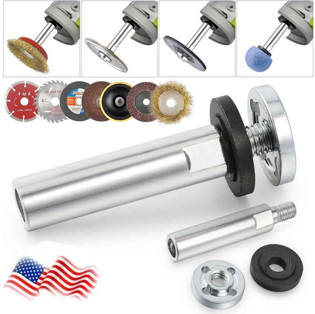 3PCS Angle Grinder Extension Connecting Rod Rotating Extended Shaft Group Shank