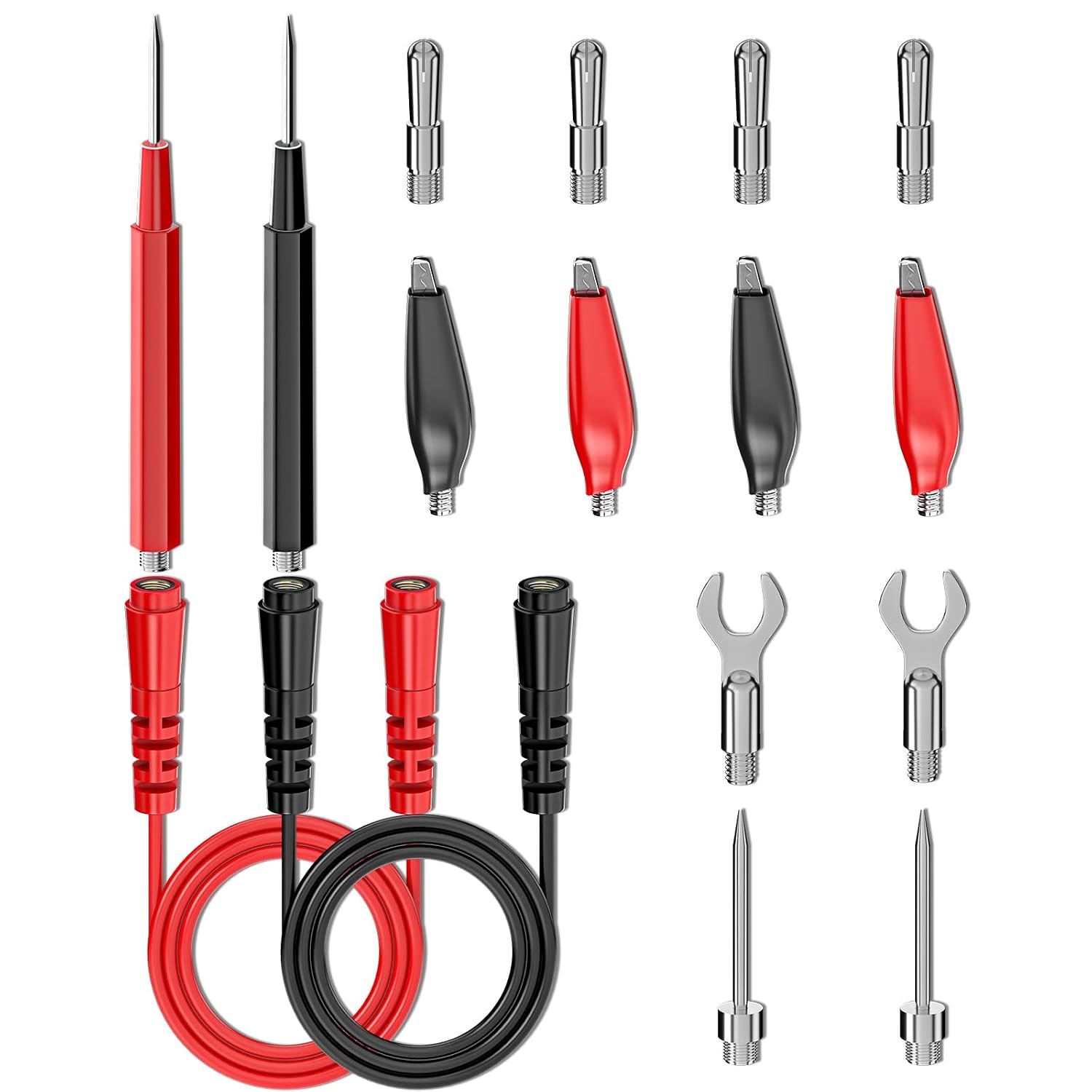 16PCS Multimeter Test Leads Kit Replacement Test Wire Set with Alligator Clips
