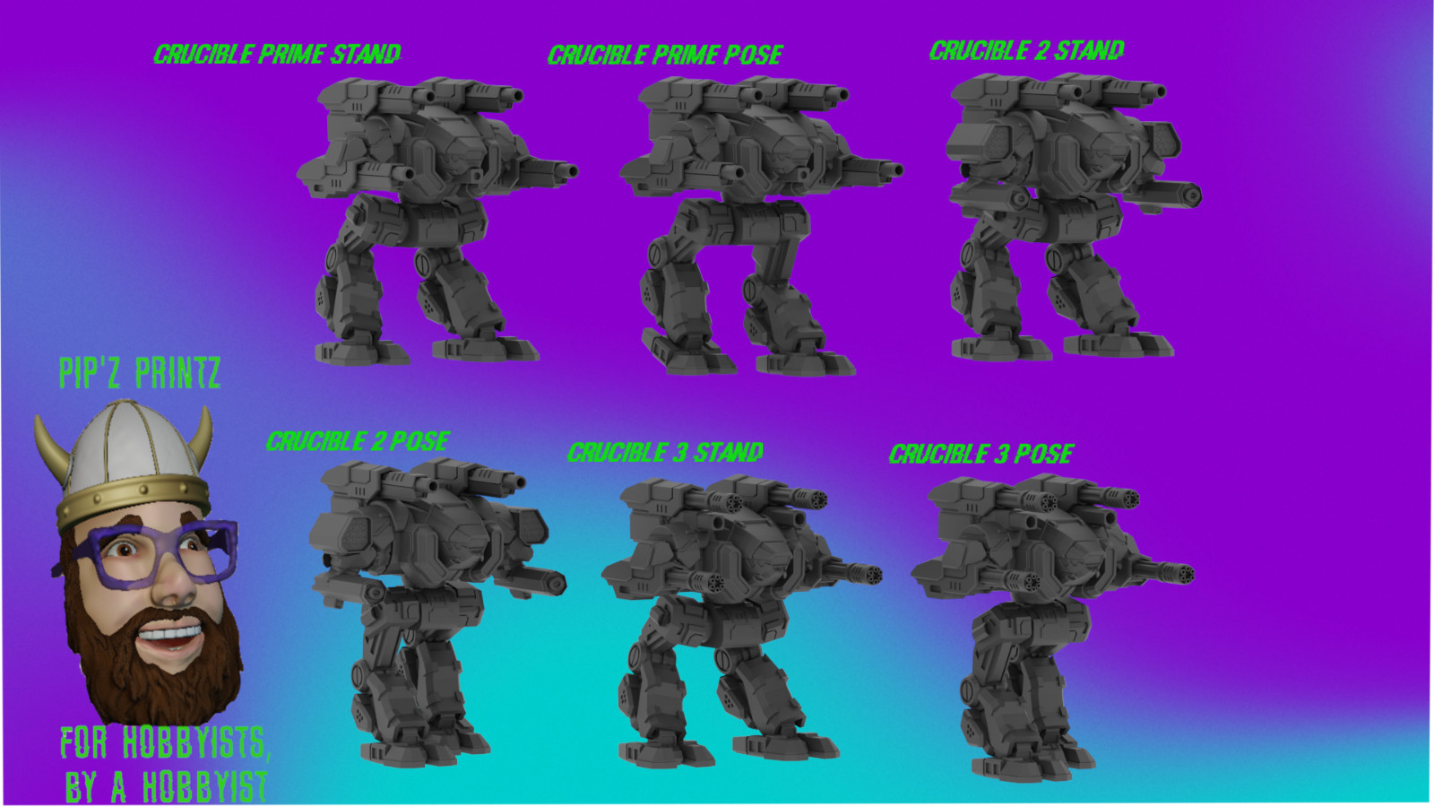 Crucible Alternate Mech Model For Battletech 6mm-10mm-15mm