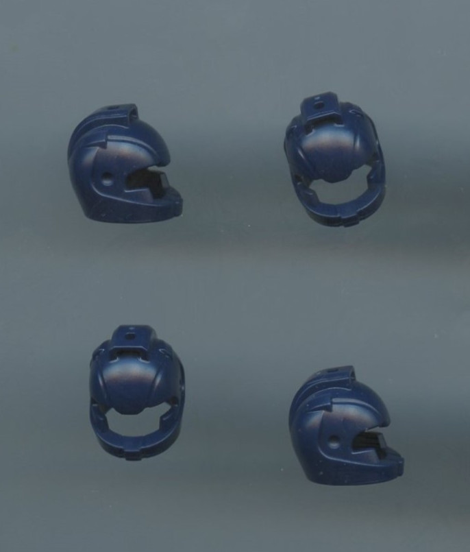 LEGO x 4 Dark Blue Minifigure, Headgear Helmet Space with Air Intakes and Hole