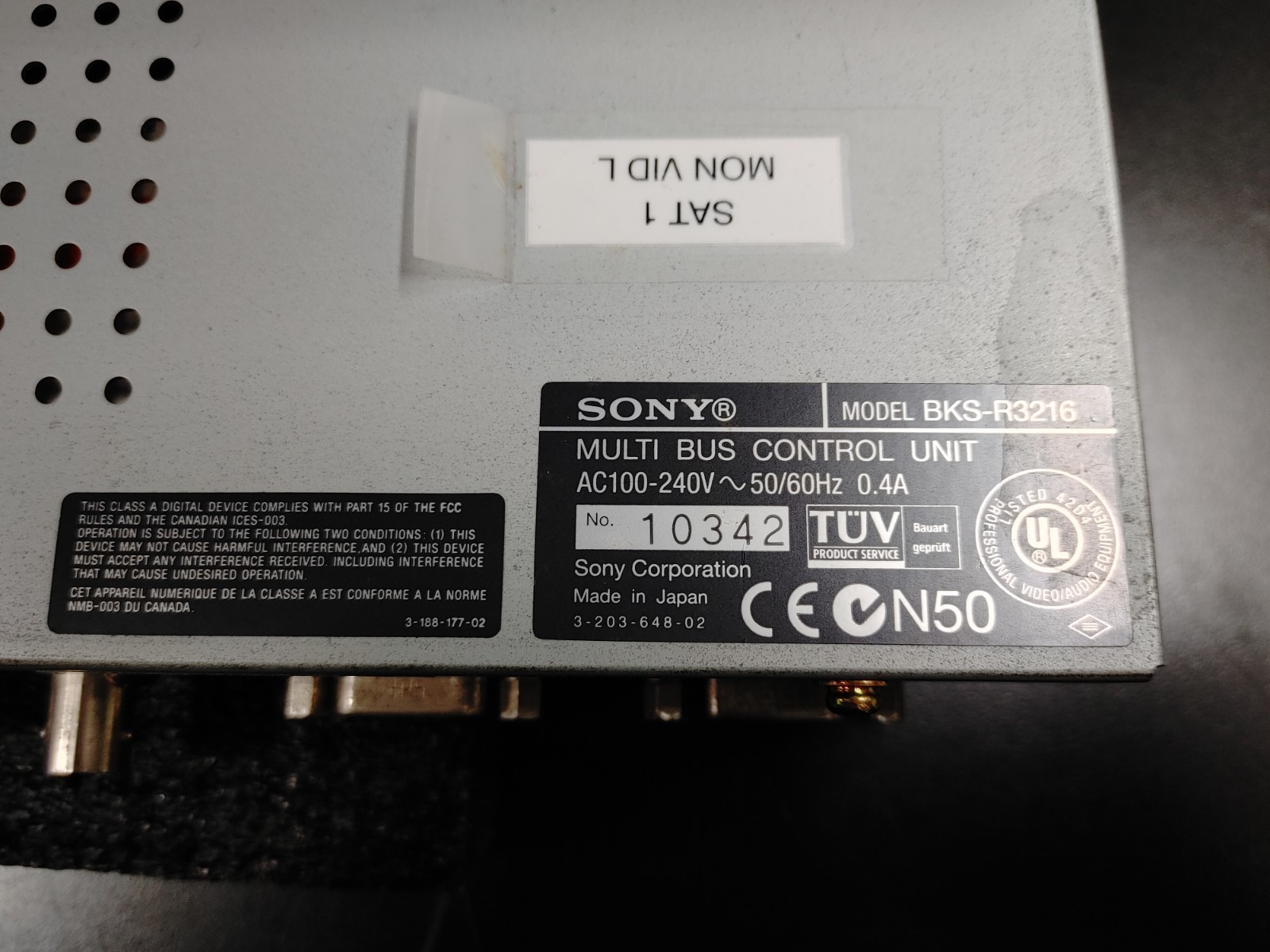 SONY BKS-R3216 Multi Bus Control Display Panel Unit