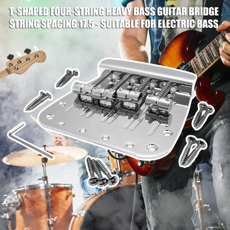 4 Strings Electric Bass Bridge String Spacing 17.5MM Zinc Alloy Construction