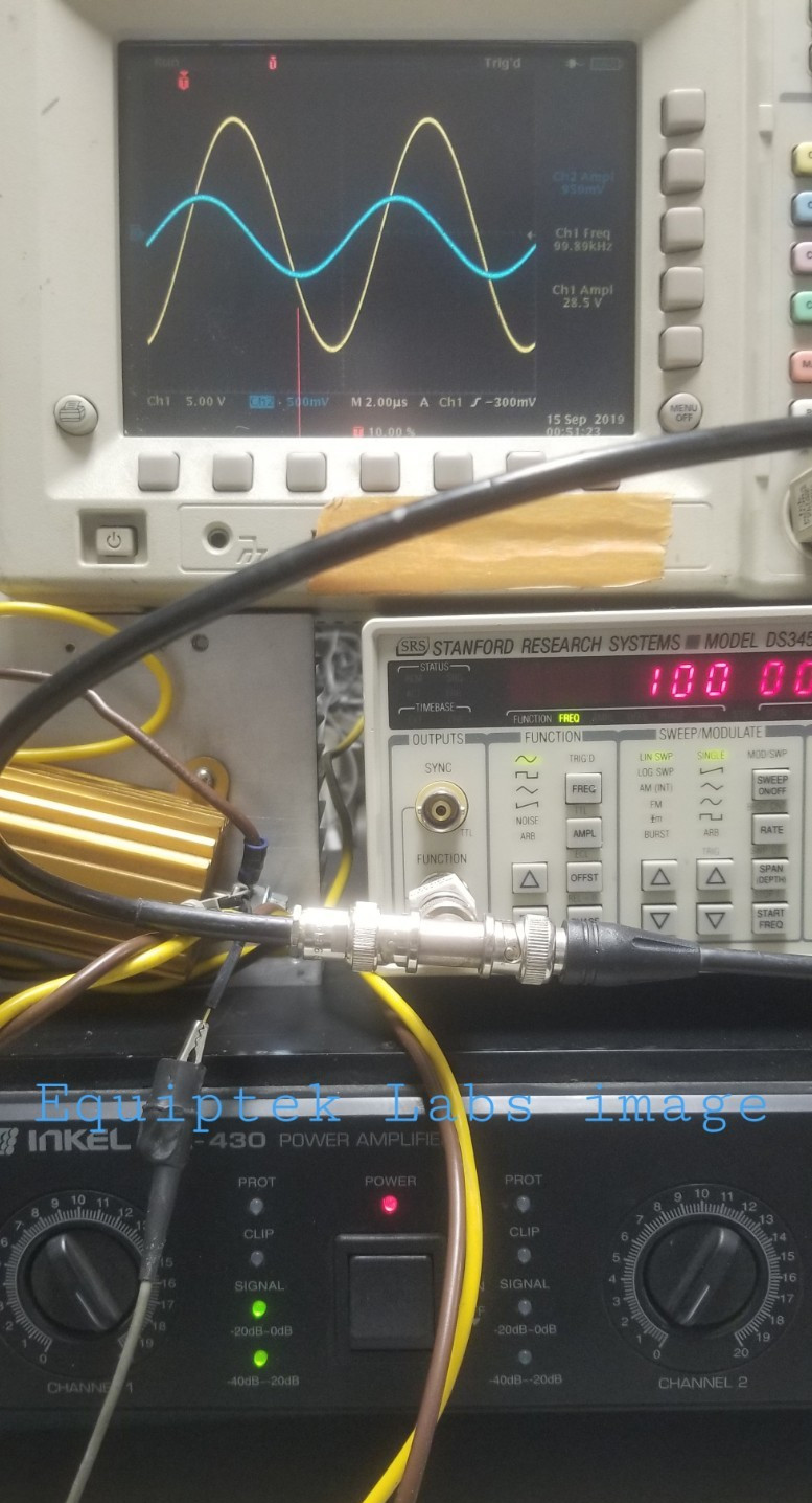 Dual Channel 400W Amplifier 200Wx2 100kHz BW Adjustable Gain TESTED Inkel MA-430