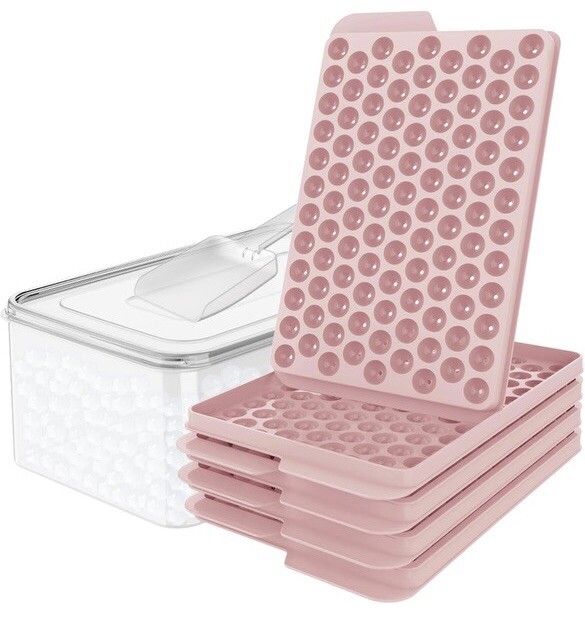 Mini Ice Cube Trays For Freezer 4 Pack Tiny Ice Cube Pink