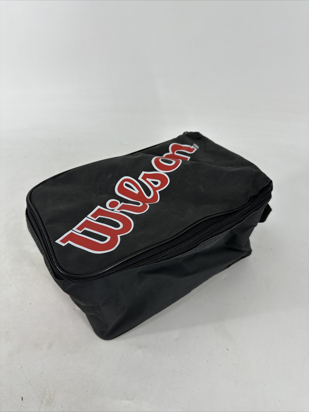 Vintage Wilson Sports Shoes Storage Bag Waterproof Portable 9 x 6 x 6" Black