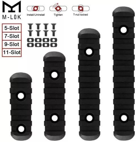 for M-LOK Polymer Picatinny Rail Section Set 5 7 9 11 Slot 4 Rail Set