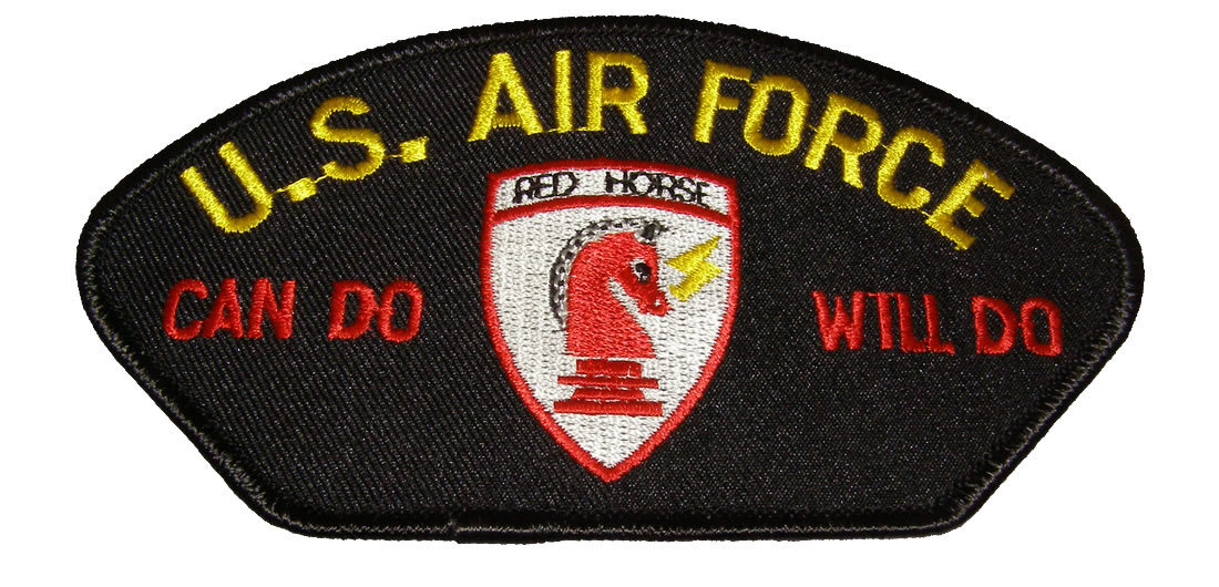 U S AIR FORCE RED HORSE CAN DO WILL DO PATCH - Color - Veteran Owned Business