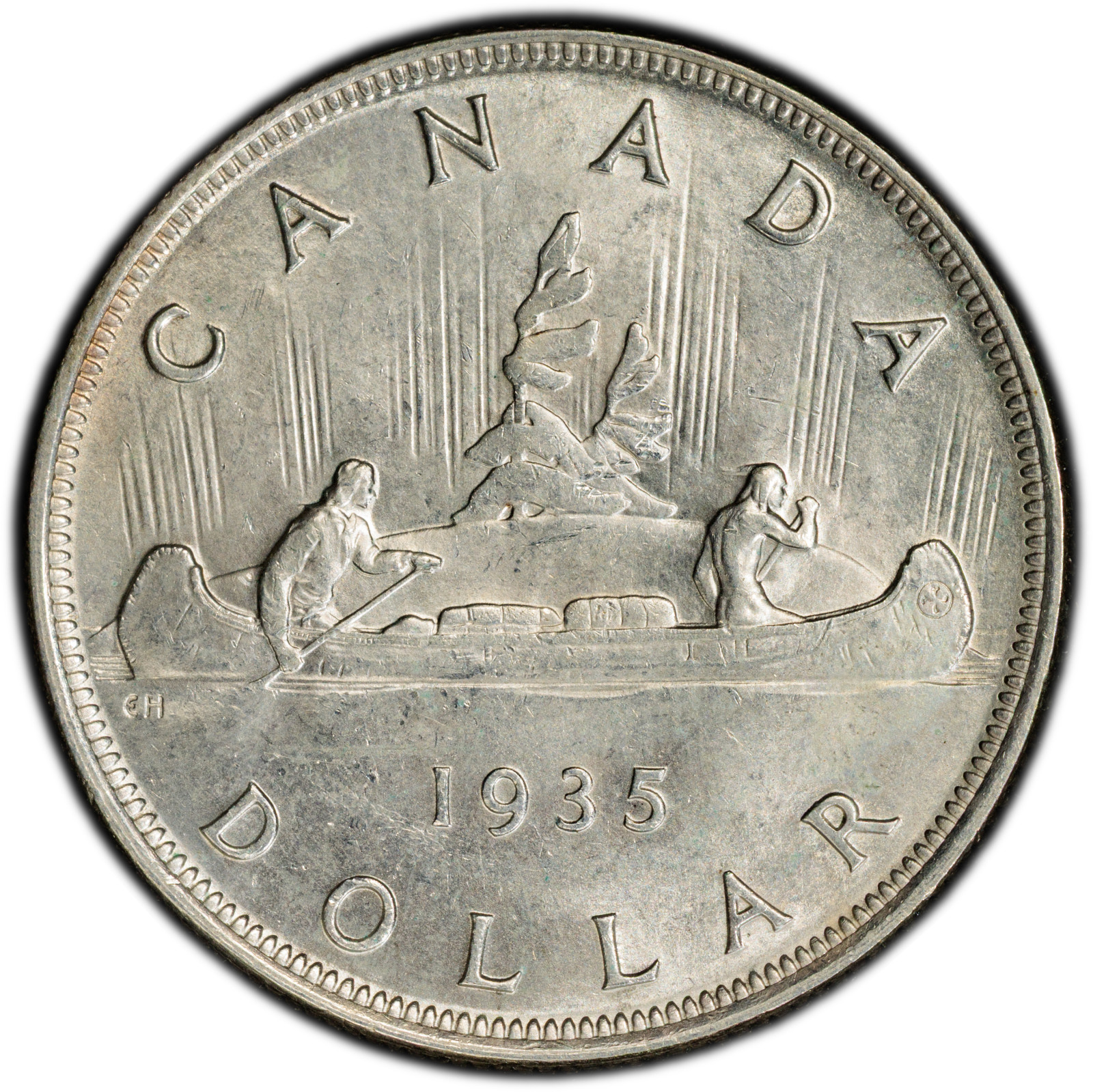 1935 Canada Silver (.800) Dollar • PCGS NFC MS-63 • George V • Key Date!