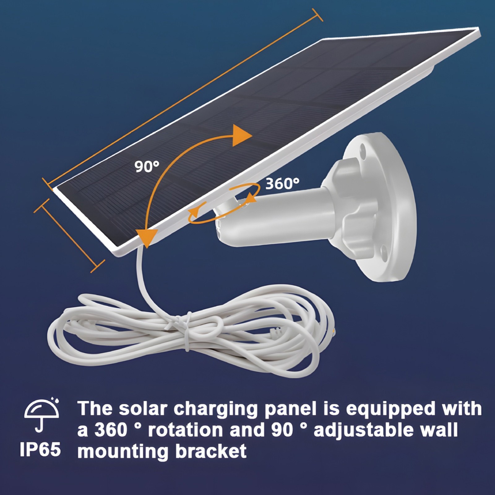 Designed-3-In-1 Solar Panel for Ring Spotlight Security Cam Battery Charger